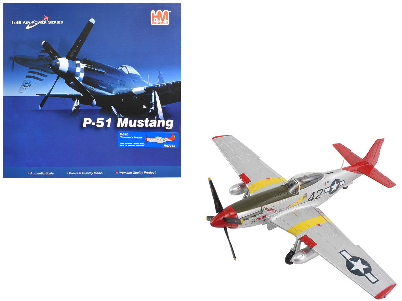 North American P 51D Mustang Fighter Aircraft Creamer s Dream 1st Lt Charles White 301st FS Italy 1945 United States Army Air Force Air Power Series 1/48 Diecast Model Hobby Master HA7752
