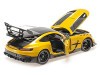 2021 Mercedes Benz AMG GT Black Series Solarbeam Yellow Metallic with Black Top and Hood Stripes 1/18 Diecast Model Car Minichamps MC110032021