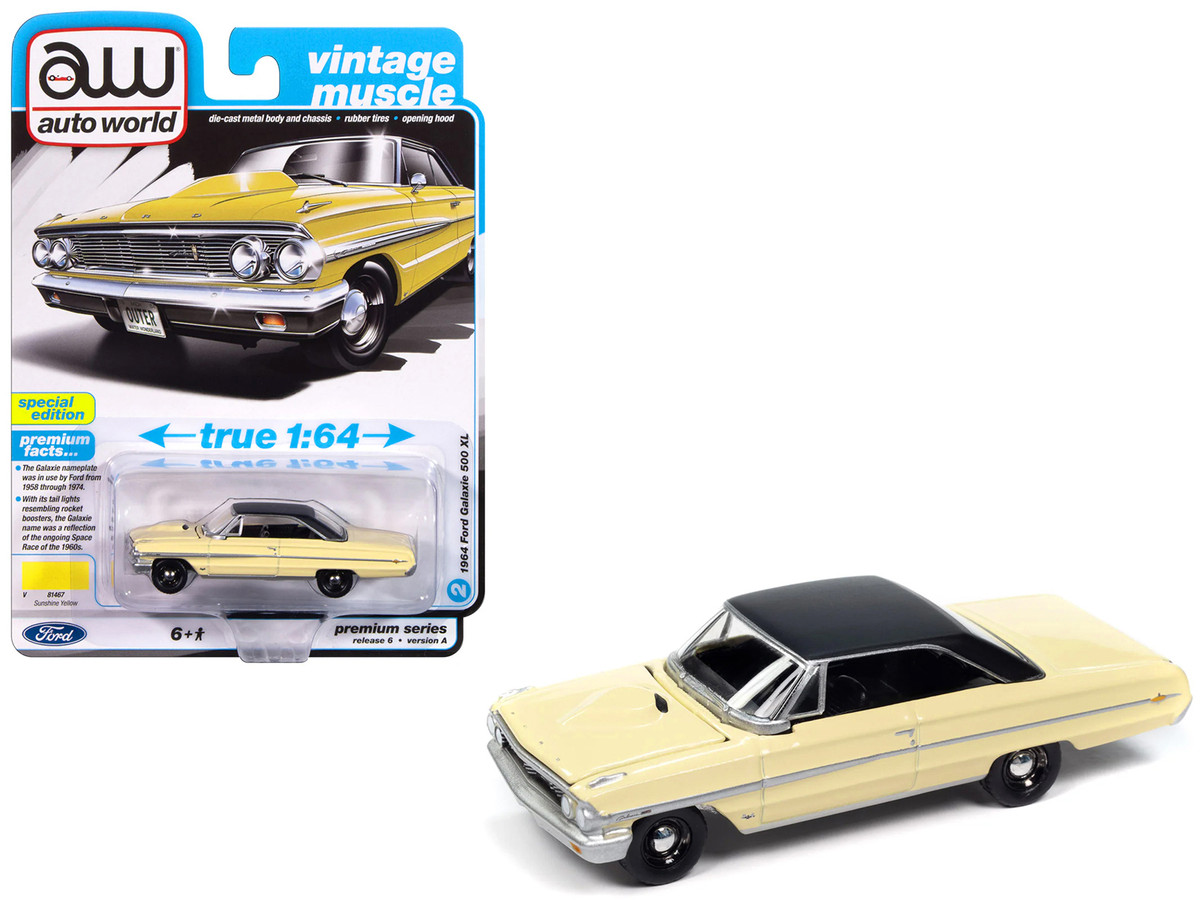 1964 Ford Galaxie 500 XL Sunshine Yellow with Black Top Vintage