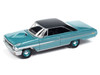 1964 Ford Galaxie 500 XL Dynasty Green Metallic with Black Top Vintage Muscle Series 1/64 Diecast Model Car Auto World 64482-AWSP174B