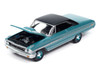 1964 Ford Galaxie 500 XL Dynasty Green Metallic with Black Top Vintage Muscle Series 1/64 Diecast Model Car Auto World 64482-AWSP174B