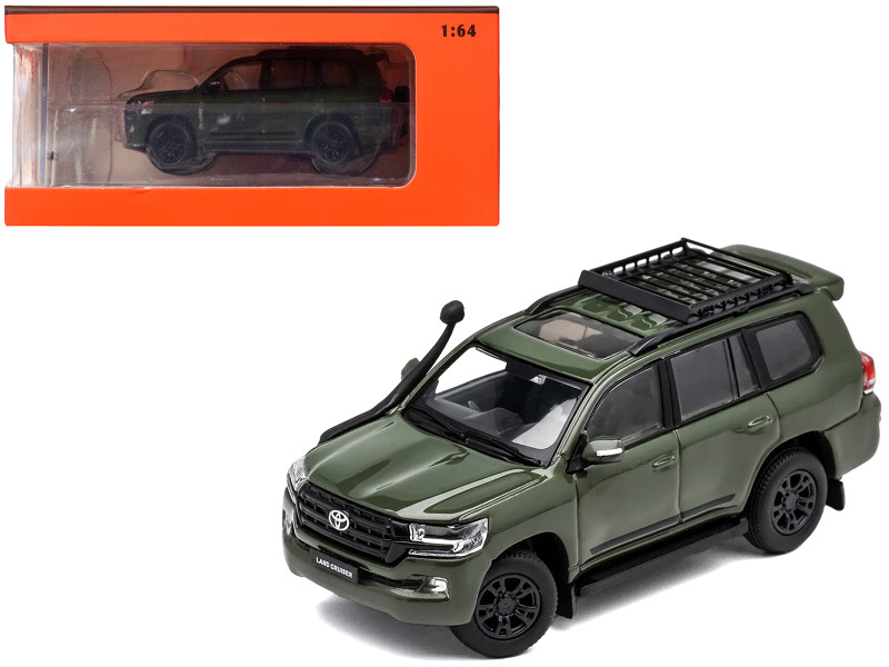 2015 Toyota Land Cruiser 200 Green with Roof Rack 1/64 Diecast Model Car GCD KS-072-150