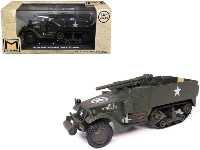 M3 Half Track AFV with M2HB Machine Gun Olive Drab United