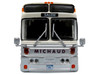 1969 Eagle Model 05 Coach Bus Michaud Bus Lines Yankee Traveler White and Silver with Black Stripes Limited Edition to 504 pieces Worldwide 1/87 (HO) Diecast Model Iconic Replicas 87-0548