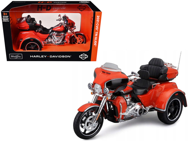 2021 Harley Davidson CVO Tri Glide Motorcycle Orange H D Custom 1/12 Diecast Model Maisto 32337OR