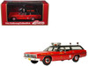 1970 Ford Galaxie Station Wagon Chicago Fire Department Chief 16th Battalion Red with Black Top Limited Edition to 300 pieces Worldwide 1/43 Model Car Goldvarg Collection GC-055D2