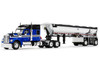 Kenworth W990 76 Mid Roof Sleeper and MAC Half Round End Dump Trailer Blue and Black 1/64 Diecast Model DCP/First Gear 60-2009