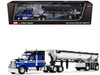 Kenworth W990 76 Mid Roof Sleeper and MAC Half Round End Dump Trailer Blue and Black 1/64 Diecast Model DCP/First Gear 60-2009