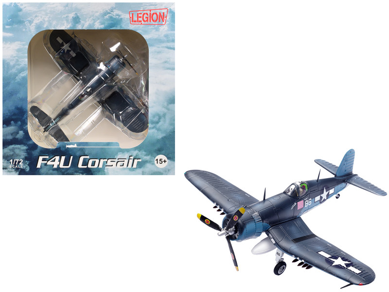 Vought F4U 1A Corsair Fighter Plane Marine Lucybelle Maj Gregory Pappy Boyington VMF 214 Black Sheep Vella Lavella 1943 United States Marines 1/72 Diecast Model Airplane Legion LEG-14619LE