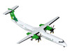 Bombardier Q400 Commercial Aircraft Wideroe LN WDM White with Green Tail Gemini 200 Series 1/200 Diecast Model Airplane GeminiJets G2WIF1316