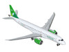Embraer E190 E2 Commercial Aircraft Wideroe LN WEA White with Green Tail 1/400 Diecast Model Airplane GeminiJets GJ2200