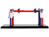 Adjustable Four Post Lift Standard Oil Red White and Blue Four Post Lifts Series 6 1/64 Diecast Model Greenlight 16210C