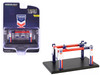 Adjustable Four Post Lift Standard Oil Red White and Blue Four Post Lifts Series 6 1/64 Diecast Model Greenlight 16210C
