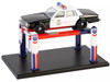 Adjustable Four Post Lift Standard Oil Red White and Blue Four Post Lifts Series 6 1/64 Diecast Model Greenlight 16210C