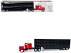 Peterbilt with Sleeper Cab Red with Black Livestock Trailer 1/87 (HO) Plastic Model Car Promotex 006347R