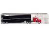 Peterbilt with Sleeper Cab Red with Black Livestock Trailer 1/87 (HO) Plastic Model Car Promotex 006347R