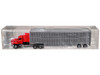 Mack CH 613 with Sleeper Cab Red with Silver Livestock Trailer 1/87 (HO) Plastic Model Car Promotex 006349R