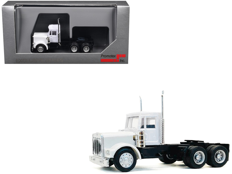 Kenworth W900 Short Day Cab White 1/87 (HO) Plastic Model Car Promotex 015230W