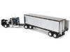 Peterbilt 359 with 36 Flat Top Sleeper and 40 Vintage Refrigerated Trailer Black with Chrome 1/64 Diecast Model DCP/First Gear 60-2043