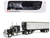 Peterbilt 359 with 36 Flat Top Sleeper and 40 Vintage Refrigerated Trailer Black with Chrome 1/64 Diecast Model DCP/First Gear 60-2043