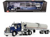 Kenworth W990 Day Cab with Walker Food Grade Tank Trailer Viper Blue 1/64 Diecast Model DCP/First Gear 60-2094
