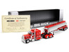 Peterbilt 389X with 63 Flat Top Sleeper and Heil Fuel Tank Trailer Wayne Transports Red with Black Stripes Big Rigs Series II #1 1/64 Diecast Model DCP/First Gear 69-2000