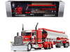 Peterbilt 389X with 63 Flat Top Sleeper and Heil Fuel Tank Trailer Wayne Transports Red with Black Stripes Big Rigs Series II #1 1/64 Diecast Model DCP/First Gear 69-2000