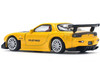 Mazda RX7 FD RE Amemiya Widebody RHD Right Hand Drive Yellow with Carbon Hood 1/64 Diecast Model Car Pop Race PR640116