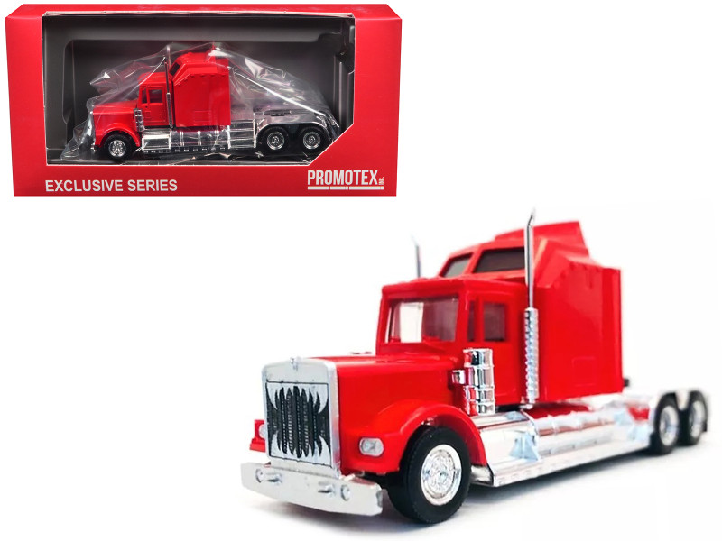 Kenworth W900 with Extra Large Sleeper Red 1/87 (HO) Plastic Model Car Promotex 035235R