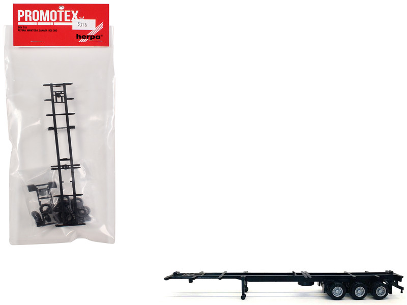 Container Chassis for 3 Axle 48ft Trailer 1/87 (HO) Plastic Model Promotex 005316BK