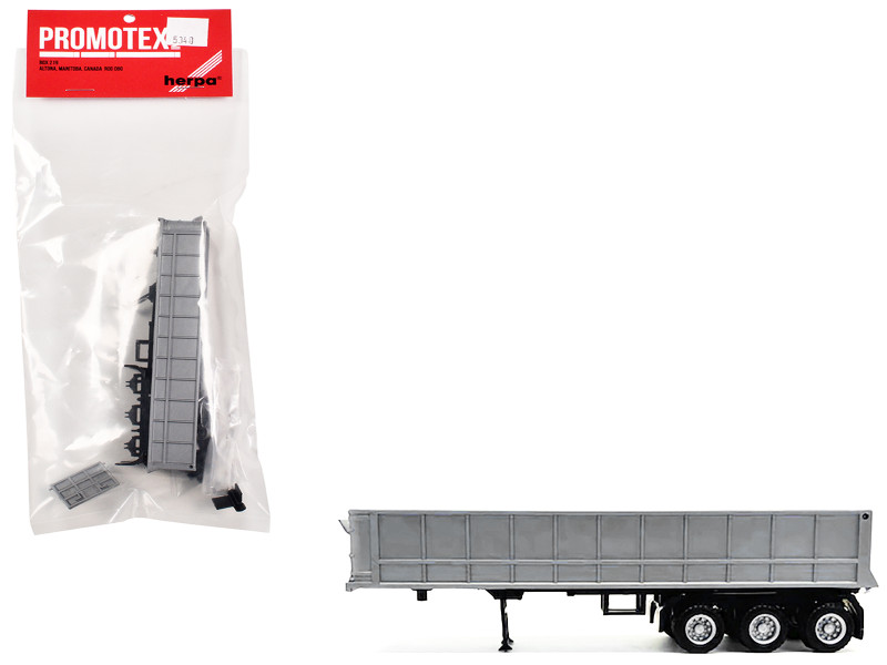 3 Axle Dump Trailer Silver 1/87 (HO) Plastic Model Promotex 005340S