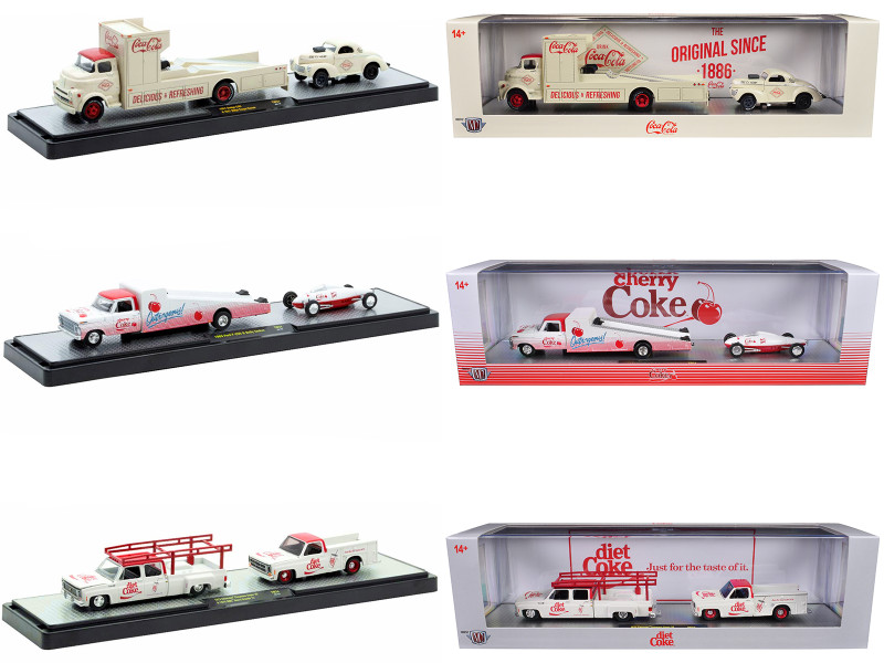 Auto Haulers Coca Cola Set of 3 pieces Release 34 Limited Edition to 8000 pieces Worldwide 1/64 Diecast Models M2 Machines 56000-TW34