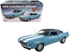 1969 Chevrolet Camaro Z 28 Carolina Blue with White Stripes and Black Vinyl Top Limited Edition to 264 pieces Worldwide 1/18 Diecast Model Car ACME A1805732VT