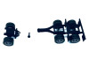 Lowboy Dual Axle Booster with Integrated Rear Axle and Fenders 2 Sets 1/87 (HO) Plastic Model Promotex 005522BK