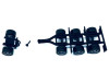 Lowboy Tri Axle Booster with Integrated Rear Axle and Fenders 2 Sets 1/87 (HO) Plastic Model Promotex 005523BK
