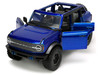 2021 Ford Bronco Open Top Candy Blue Metallic with Extra Wheels Just Trucks Series 1/24 Diecast Model Car Jada 33847