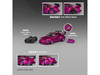 Porsche 964 Widebody Hot Pink Metallic with Extra Wheels and Wing 1/64 Diecast Model Car CM Model CM64-964-INA