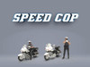 Speed Cop 4 piece Diecast Figure Set 2 Figures 2 Motorcycles Limited Edition for 1/64 Scale Models American Diorama AD-64530MJ