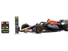 Red Bull Racing RB19 #1 Max Verstappen Oracle 2nd Place Formula One F1 Qatar Sprint Race 2023 with Number and Pit Board and Acrylic Display Case 1/18 Model Car Spark 18S909
