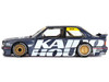 BMW M3 E30 Kaido Works V1 Dark Blue Metallic with Graphics Designed by Jun Imai Kaido House Special 1/64 Diecast Model Car Mini GT KHMG154