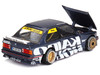 BMW M3 E30 Kaido Works V1 Dark Blue Metallic with Graphics Designed by Jun Imai Kaido House Special 1/64 Diecast Model Car Mini GT KHMG154