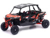 Polaris RZR XP 4 Turbo EPS Sport UTV Spectra Orange with Graphics and Black Top 1/18 Diecast Model New Ray 57843A