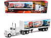 Peterbilt 379 Truck White with Dry Van Trailer Truckers Rule America Long Haul Truckers Series 1/32 Diecast Model New Ray SS-12393