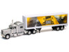 Peterbilt 389 Truck Silver Metallic with Dry Van Trailer Trucker Keep The World Running Long Haul Truckers Series 1/32 Diecast Model New Ray SS-13453B