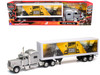 Peterbilt 389 Truck Silver Metallic with Dry Van Trailer Trucker Keep The World Running Long Haul Truckers Series 1/32 Diecast Model New Ray SS-13453B