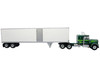 1976 Kenworth W900A Tractor with Dry Goods Trailer Green Metallic with Light Green Graphics Vintage Heavy Haul Truck Collection 1/43 Diecast Model Iconic Replicas 43-0591