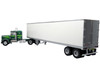 1976 Kenworth W900A Tractor with Dry Goods Trailer Green Metallic with Light Green Graphics Vintage Heavy Haul Truck Collection 1/43 Diecast Model Iconic Replicas 43-0591