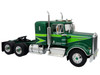 1976 Kenworth W900A Tractor with Dry Goods Trailer Green Metallic with Light Green Graphics Vintage Heavy Haul Truck Collection 1/43 Diecast Model Iconic Replicas 43-0591