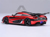 Koenigsegg One 1 Apple Red Metallic with Carbon and Silver Stripes 1/64 Diecast Model Car Autoart 20040
