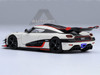 Koenigsegg One 1 Pebble White with Carbon and Red Stripes 1/64 Diecast Model Car Autoart 20041